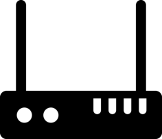 Modem With Two Antenna Line Art Illustration Svg, Free Vectors File